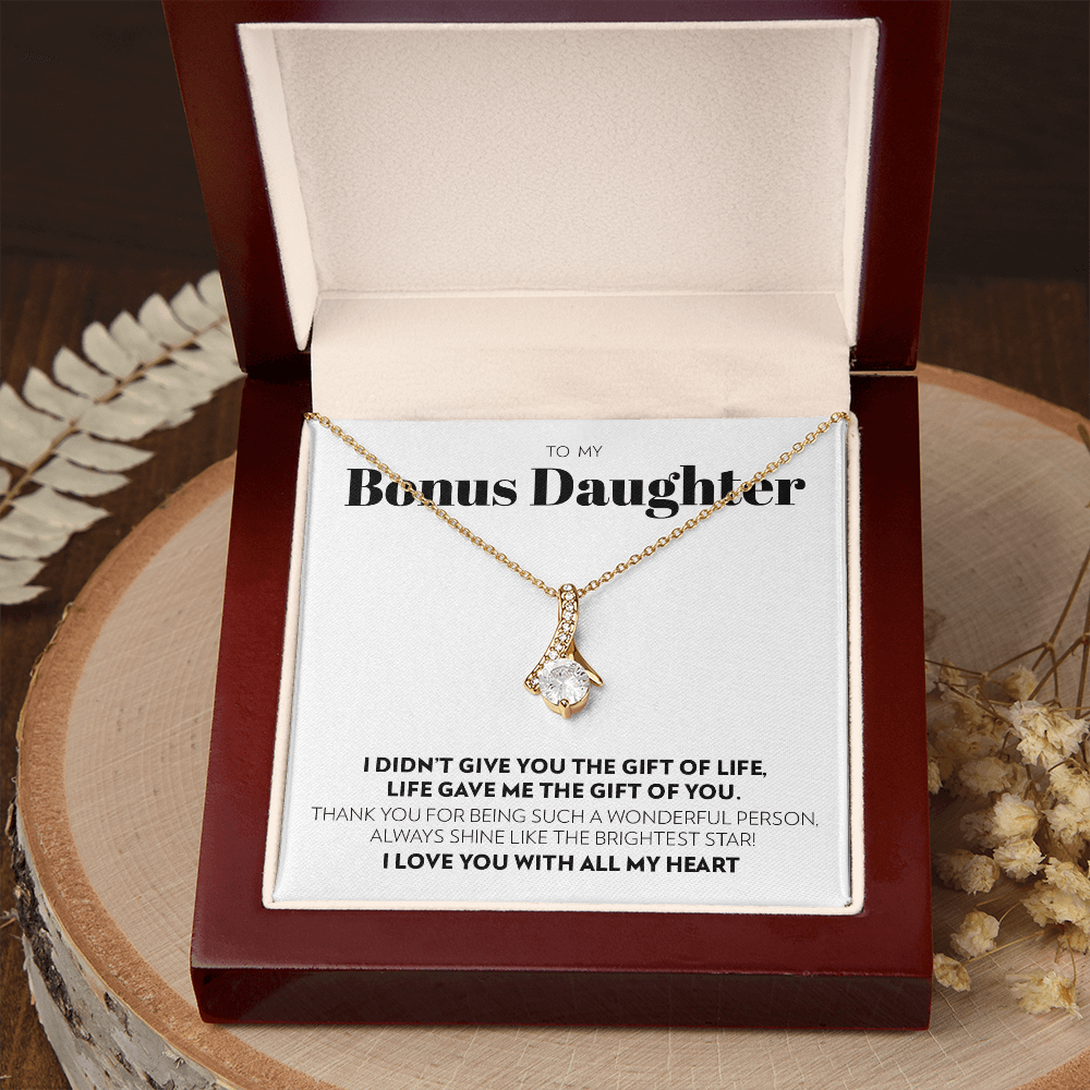 To My Bonus Daughter - Gift of You (White) - Alluring Beauty Necklace