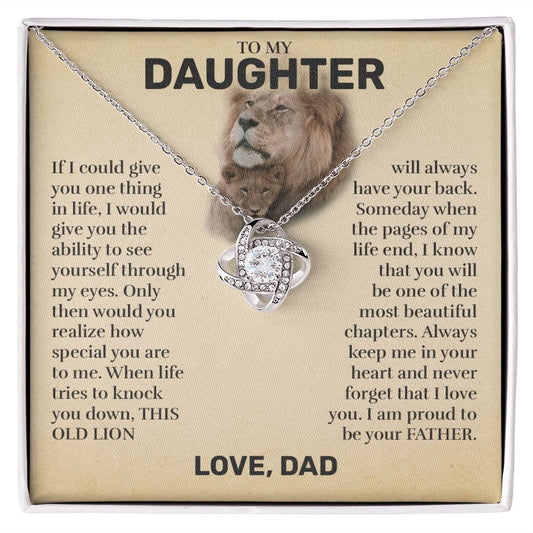 To My Daughter (From Dad) - This Old Lion - Love Knot Necklace