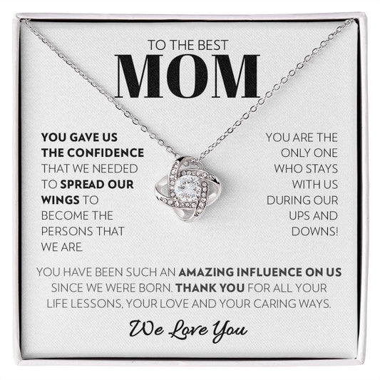 Mom (From Children) - Spread Our Wings - Love Knot Necklace