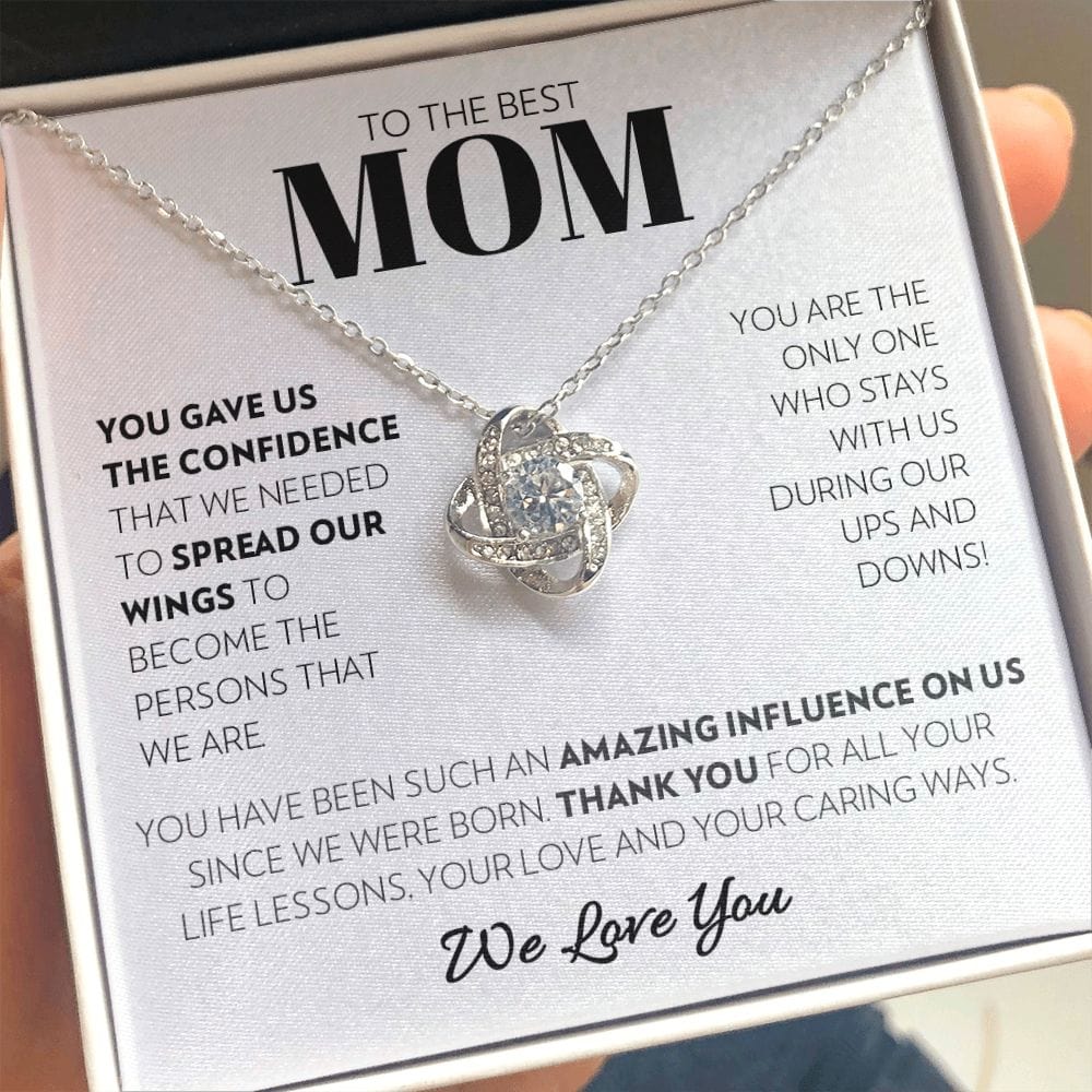 Mom (From Children) - Spread Our Wings - Love Knot Necklace
