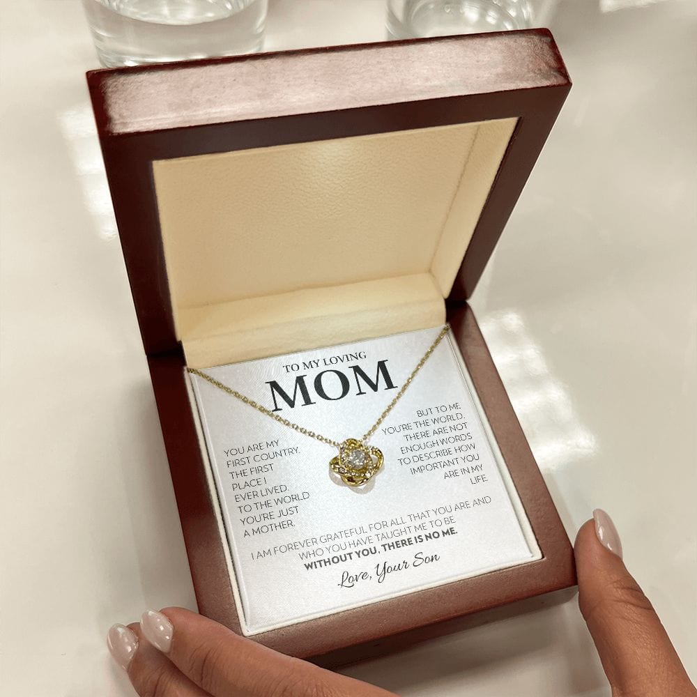 Mom (from Son) - First Country (White) - Love Knot Necklace
