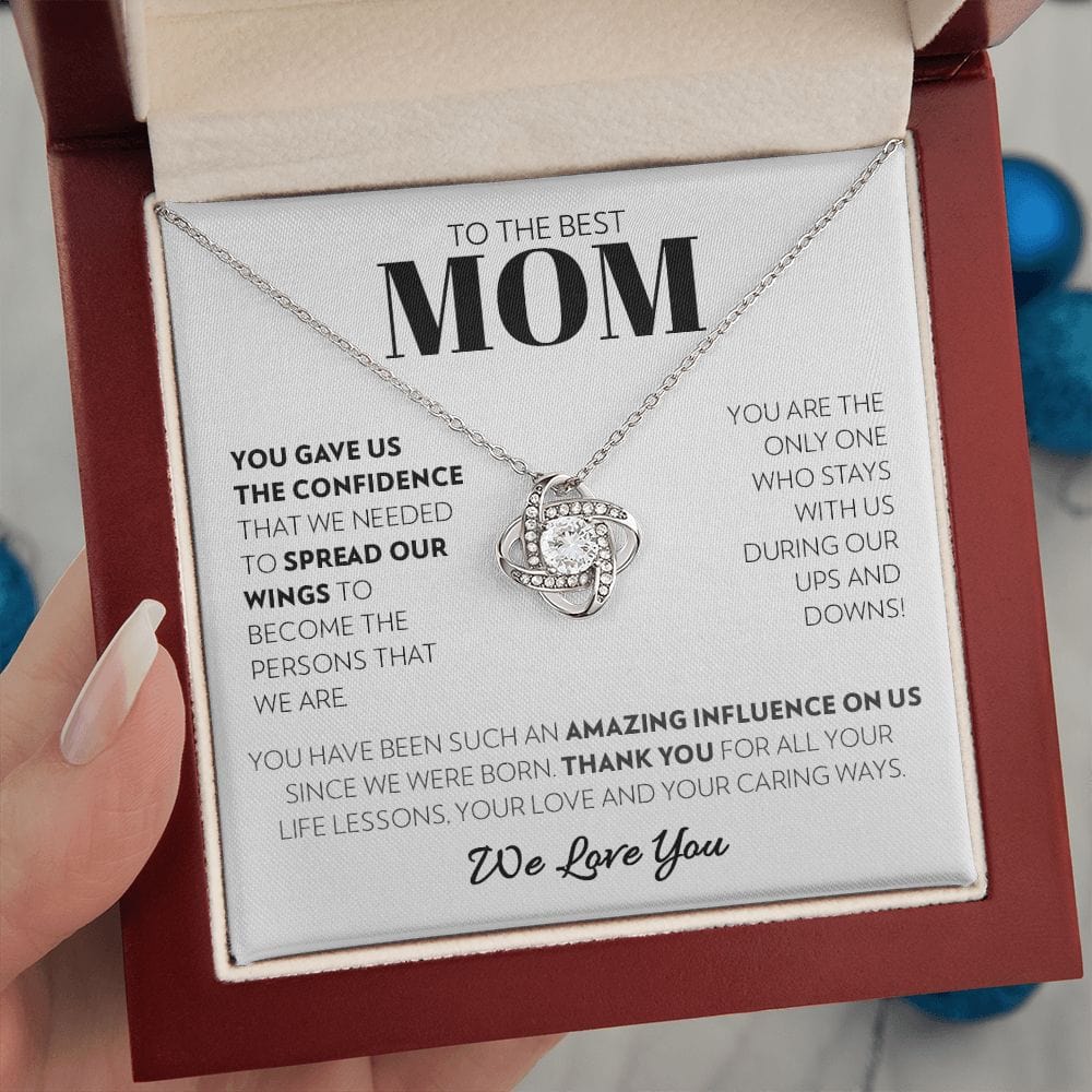Mom (From Children) - Spread Our Wings - Love Knot Necklace