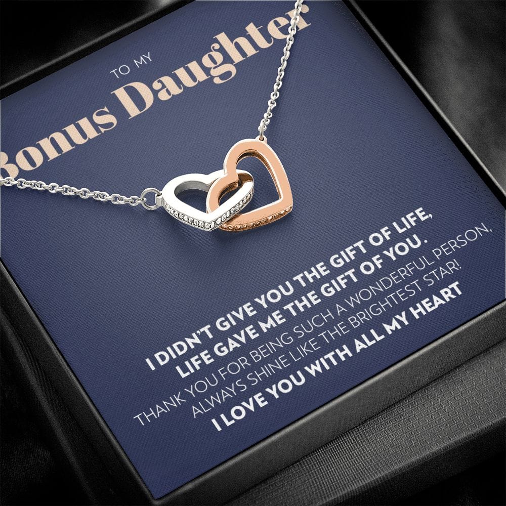 Bonus Daughter - Gift of You - Interlocking Hearts Necklace