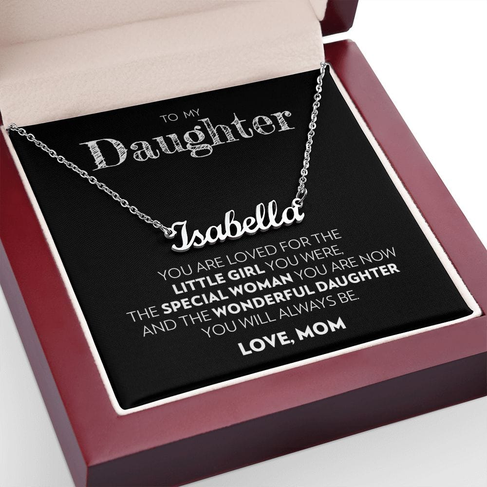 To My Daughter (From Mom) - Wonderful Daughter - Custom Name Necklace
