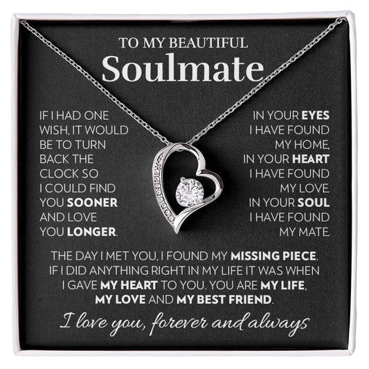 To My Soulmate - In Your Heart - Forever Love Necklace