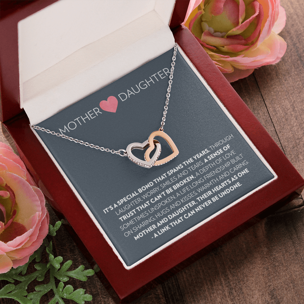 Mother & Daughter - Special Bond -Interlocking Hearts Necklace
