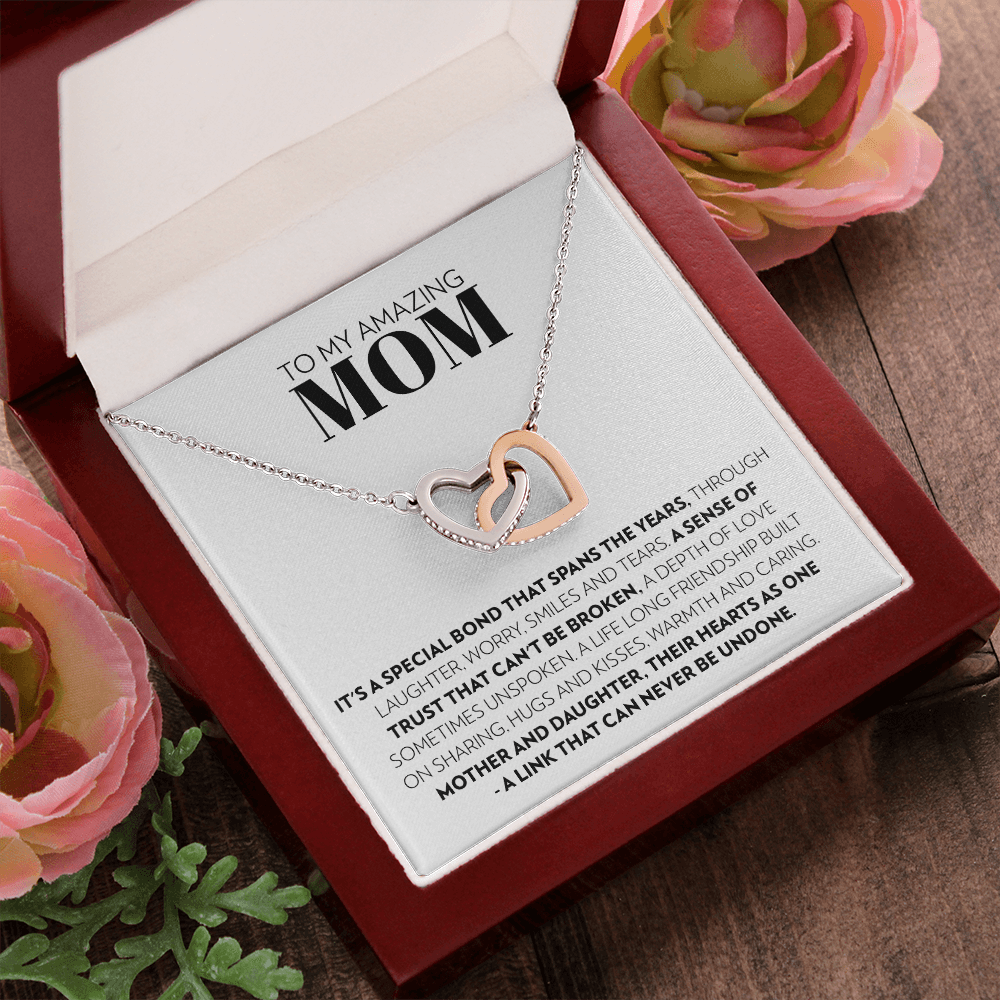 Mom (From Daughter) - Special Bond - Interlocking Hearts Necklace