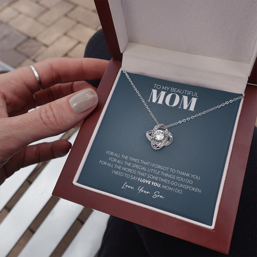 Mom (From Son) - For All The Times - Love Knot Necklace