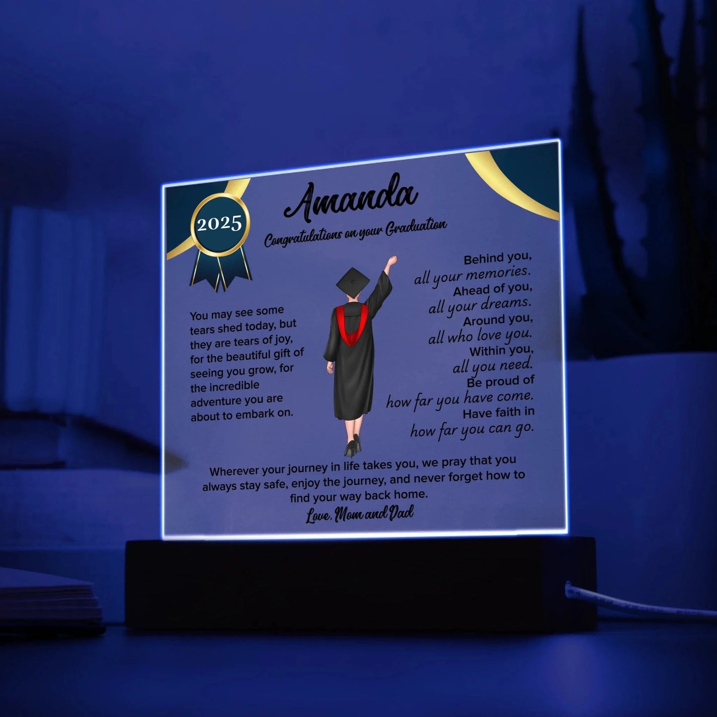 Acrylic Square Plaque mockup for teeinblue