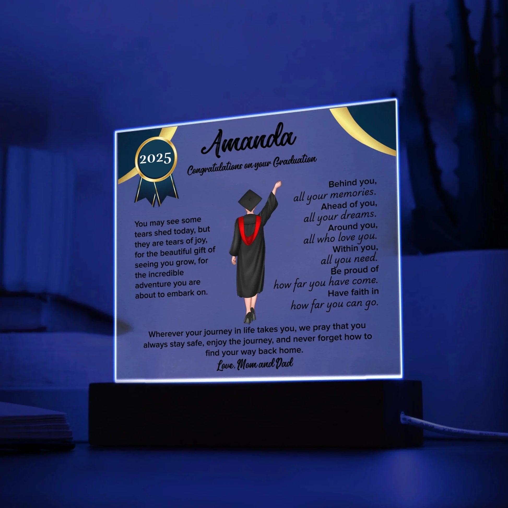 Acrylic Square Plaque mockup for teeinblue