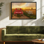1x1 Framed Canvas - Black Wood on wall with green sofa