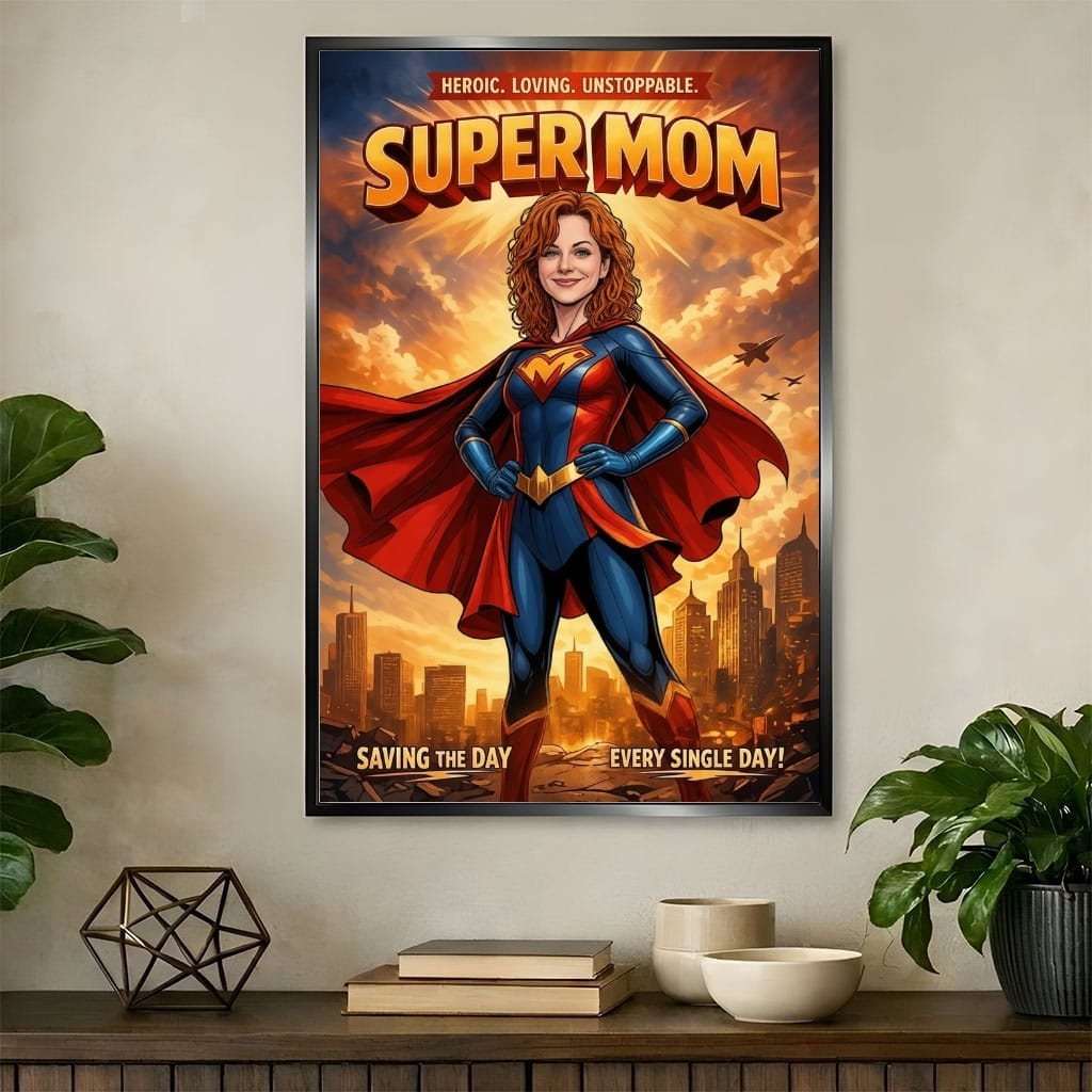 Custom Superhero Mom Poster – Unique Mother’s Day Gift