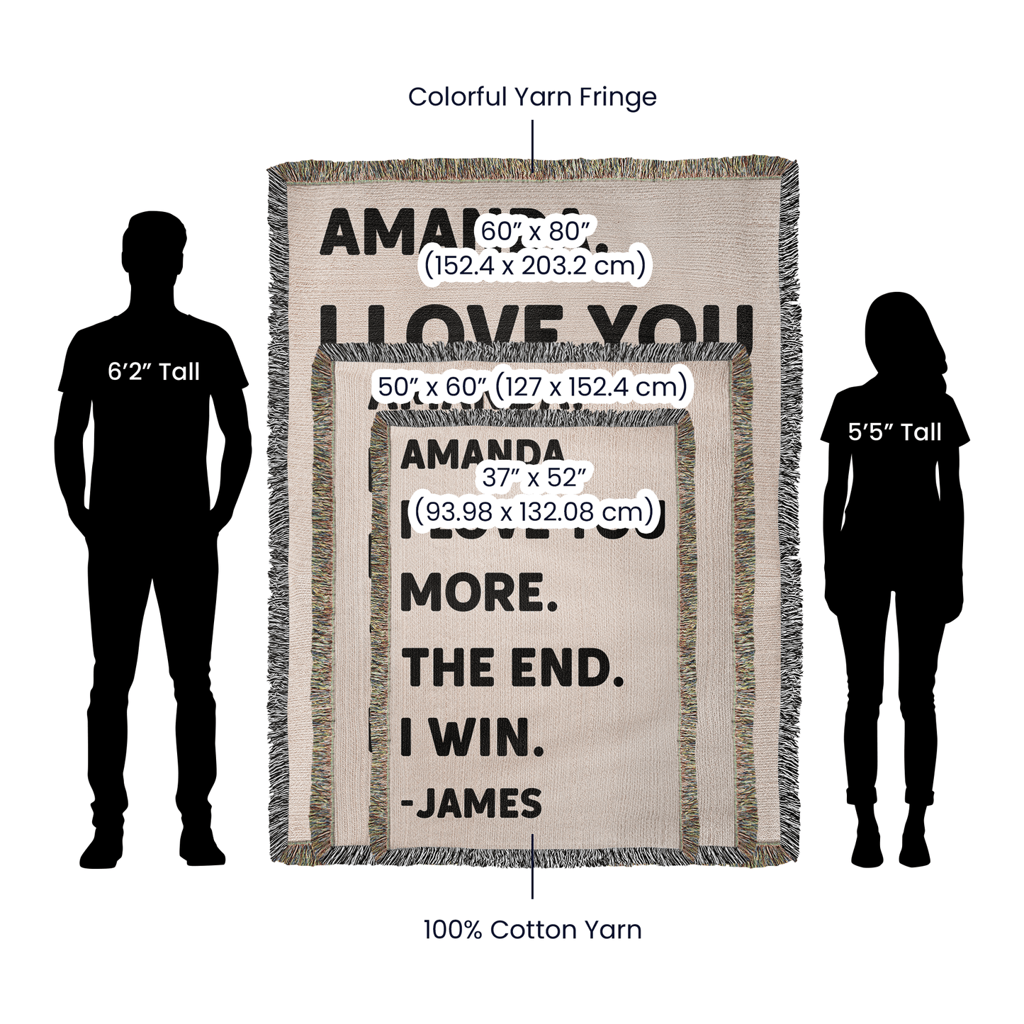 I Love You More - Customizable Heirloom Woven Blanket