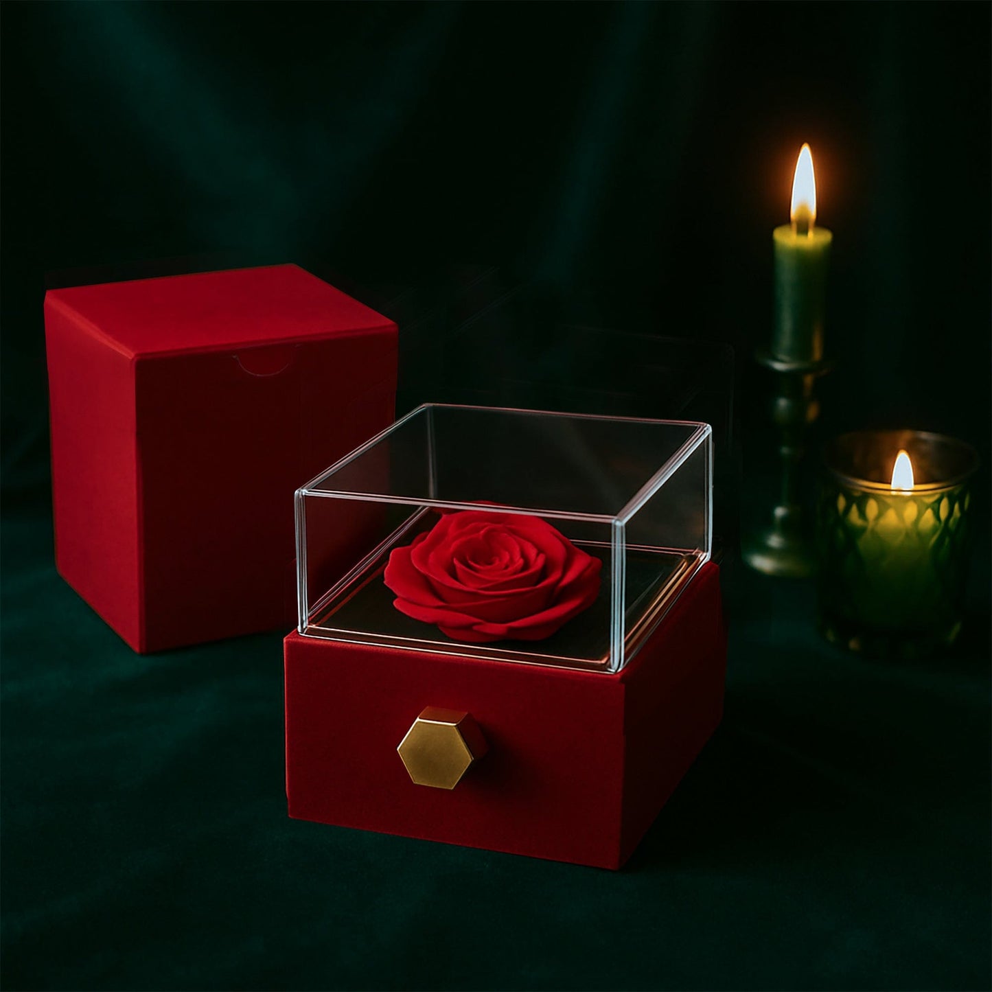 Forever Love Necklace with Rotating Rose Gift Box