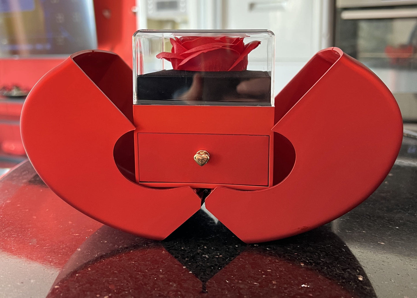 To My Soulmate - In Your Heart - Forever Love Necklace with Red Heart Rose Box