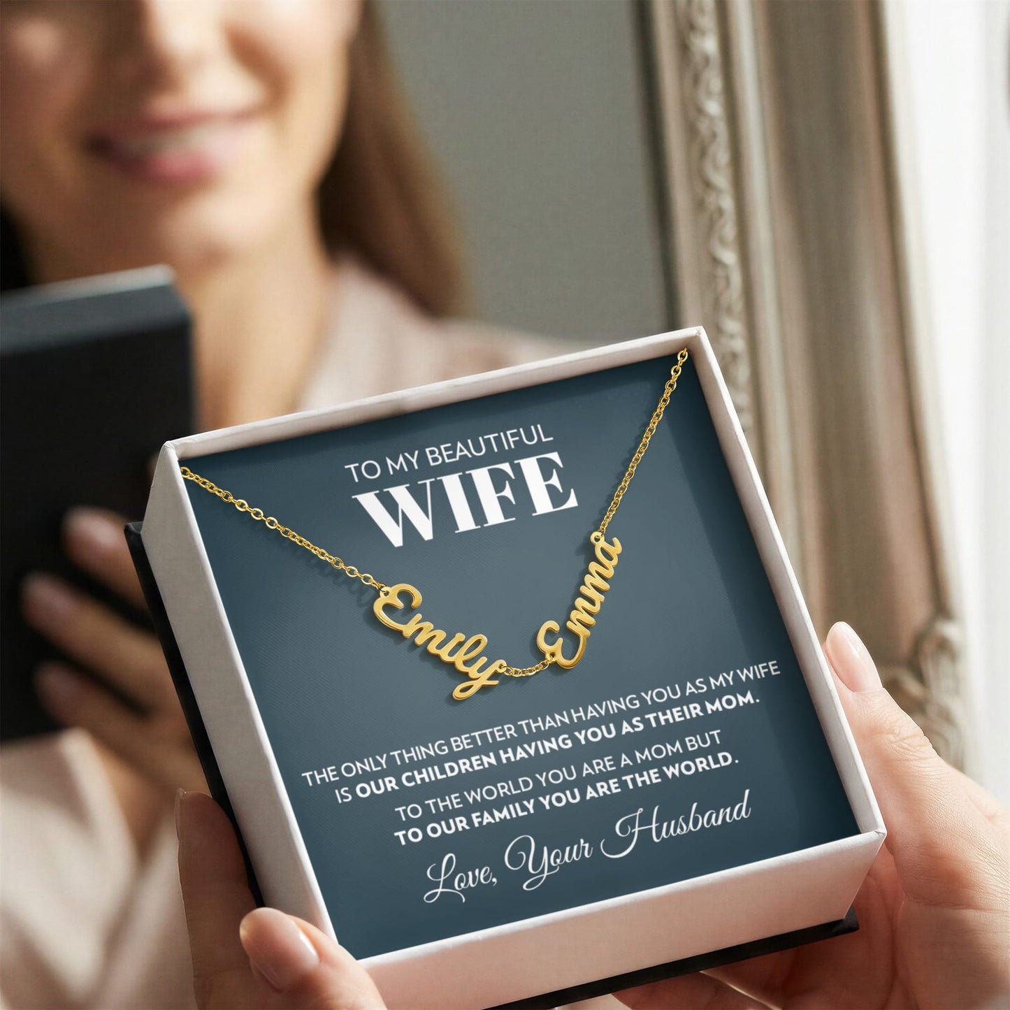 To My Wife - Only Thing Better - Multiple Name Necklace