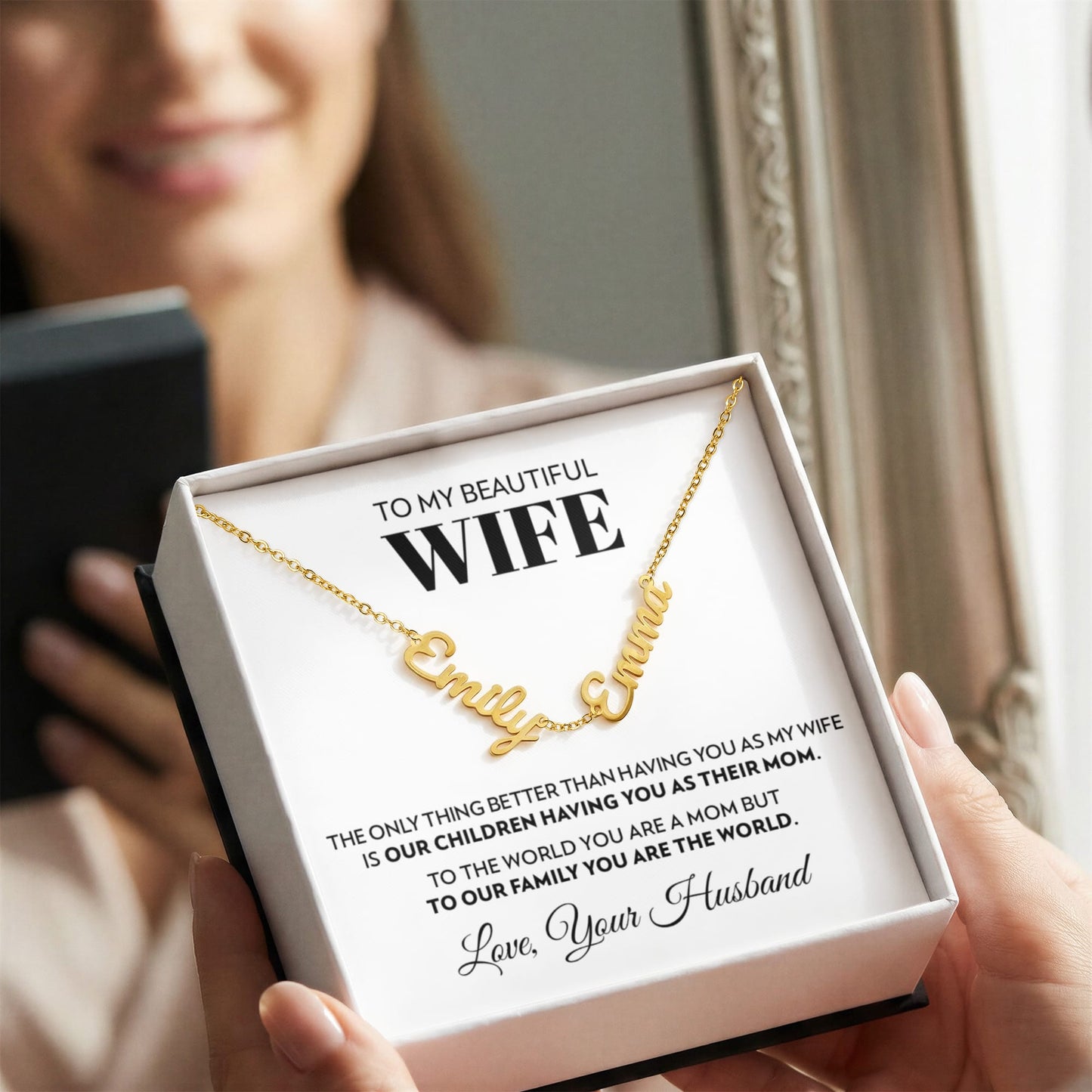 To My Wife - Only Thing Better - Multiple Name Necklace
