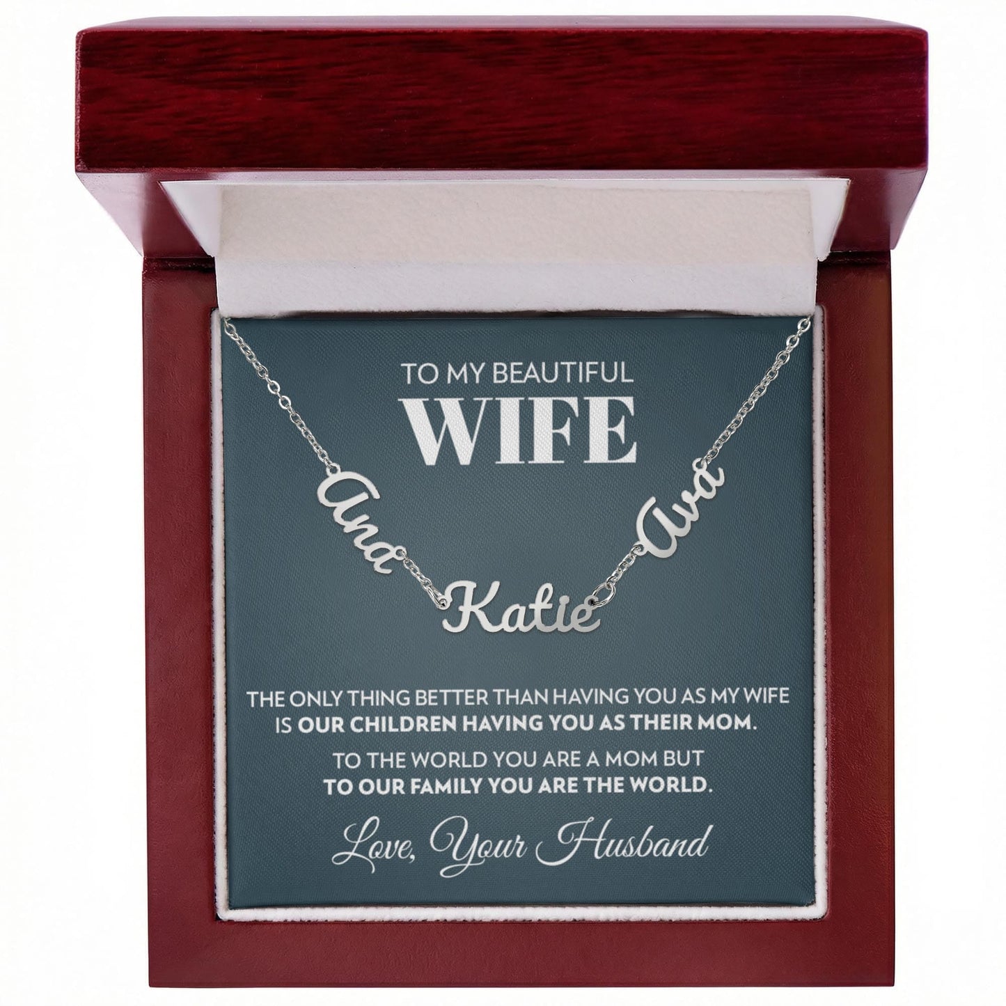 To My Wife - Only Thing Better - Multiple Name Necklace