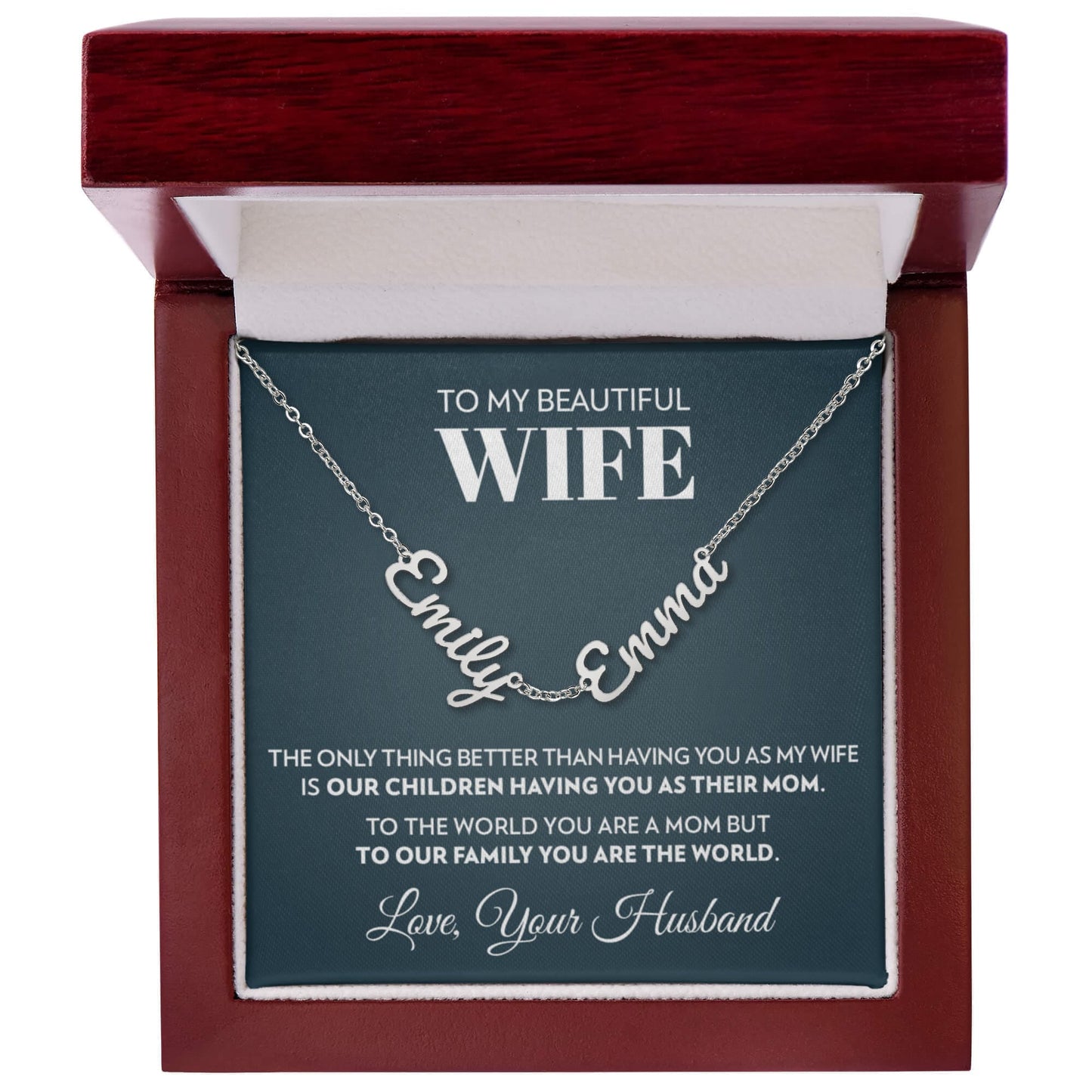 To My Wife - Only Thing Better - Multiple Name Necklace