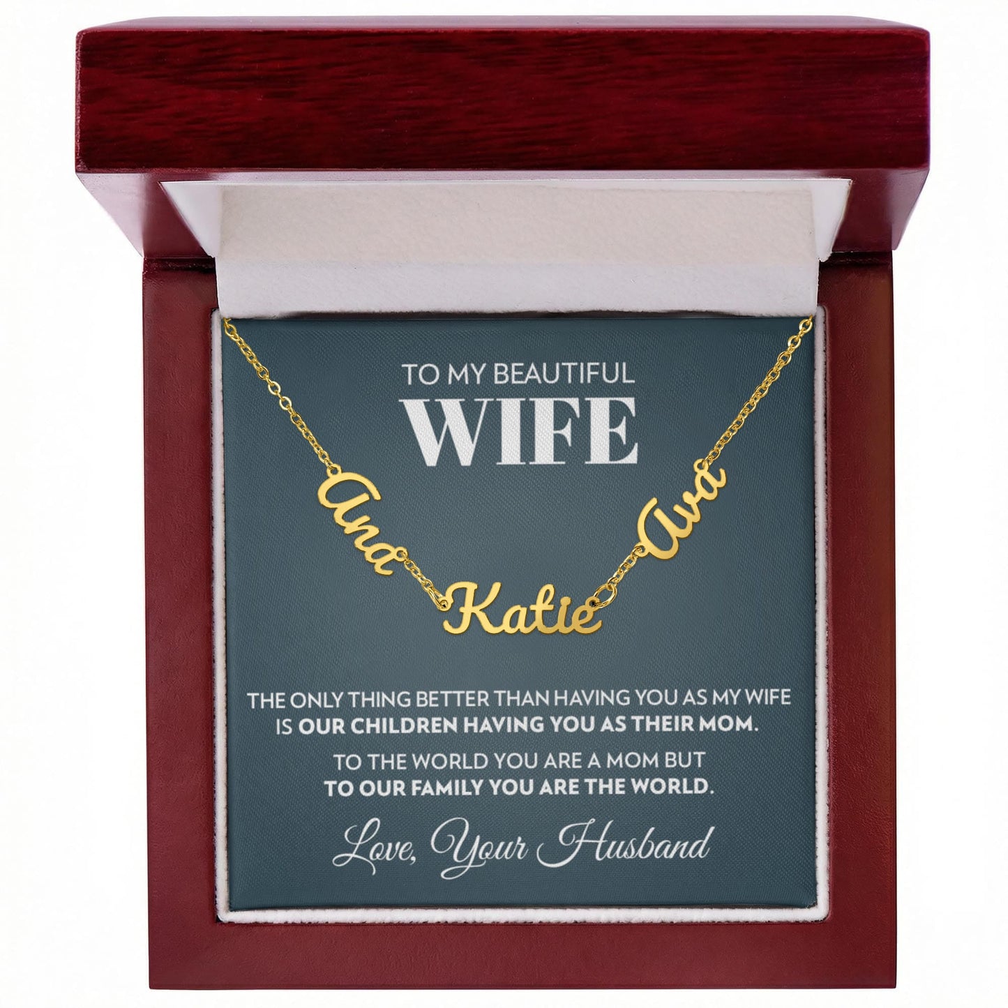 To My Wife - Only Thing Better - Multiple Name Necklace