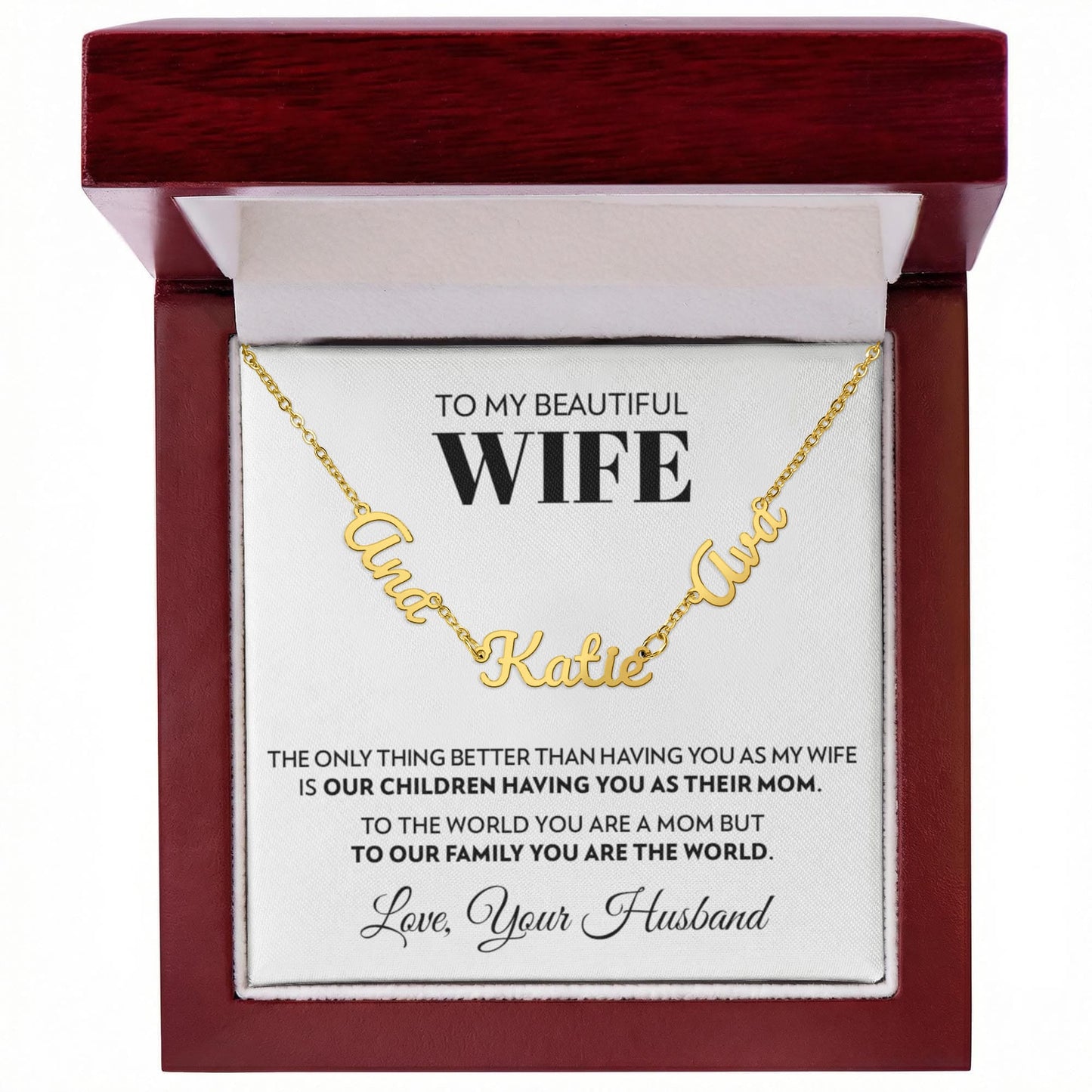 To My Wife - Only Thing Better - Multiple Name Necklace