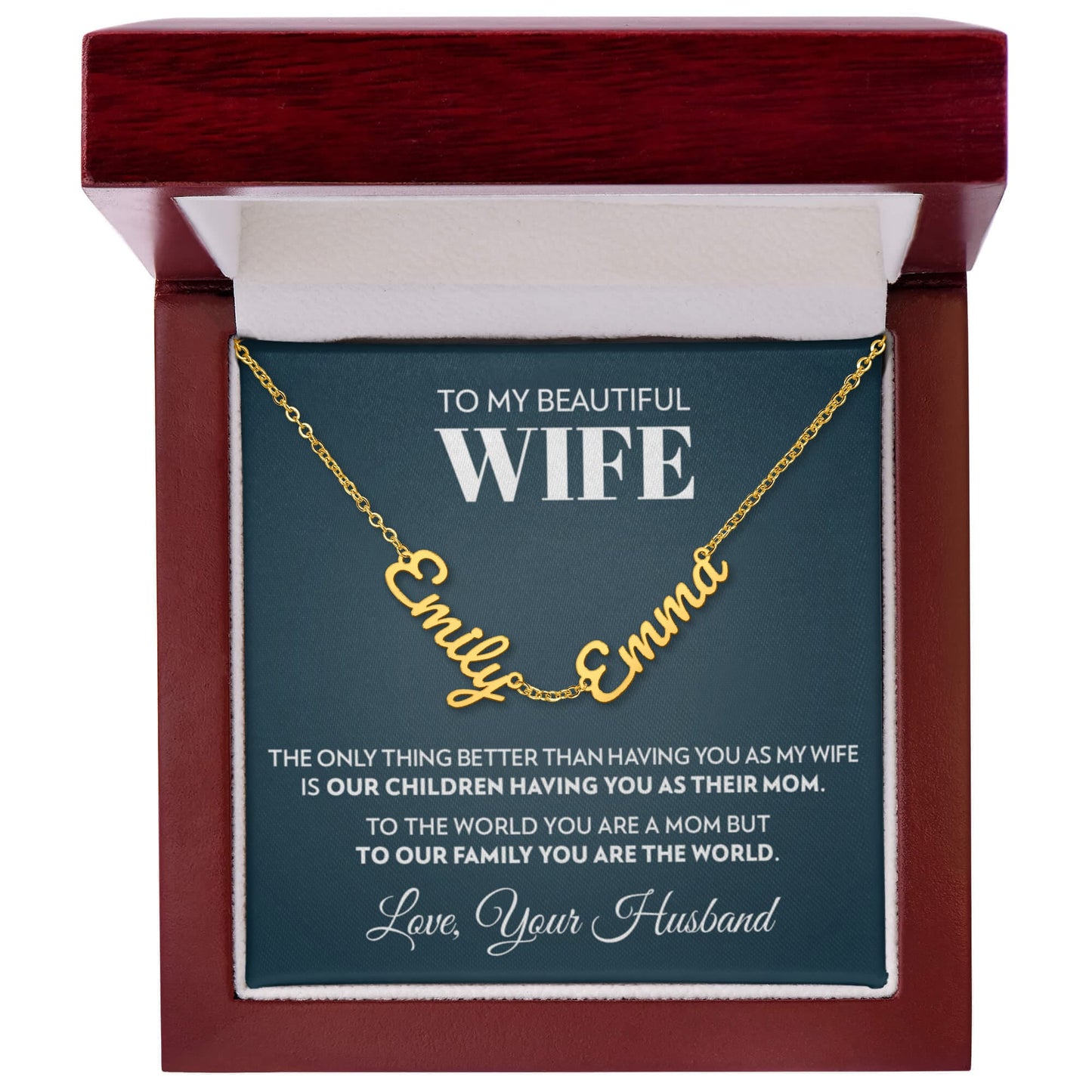 To My Wife - Only Thing Better - Multiple Name Necklace