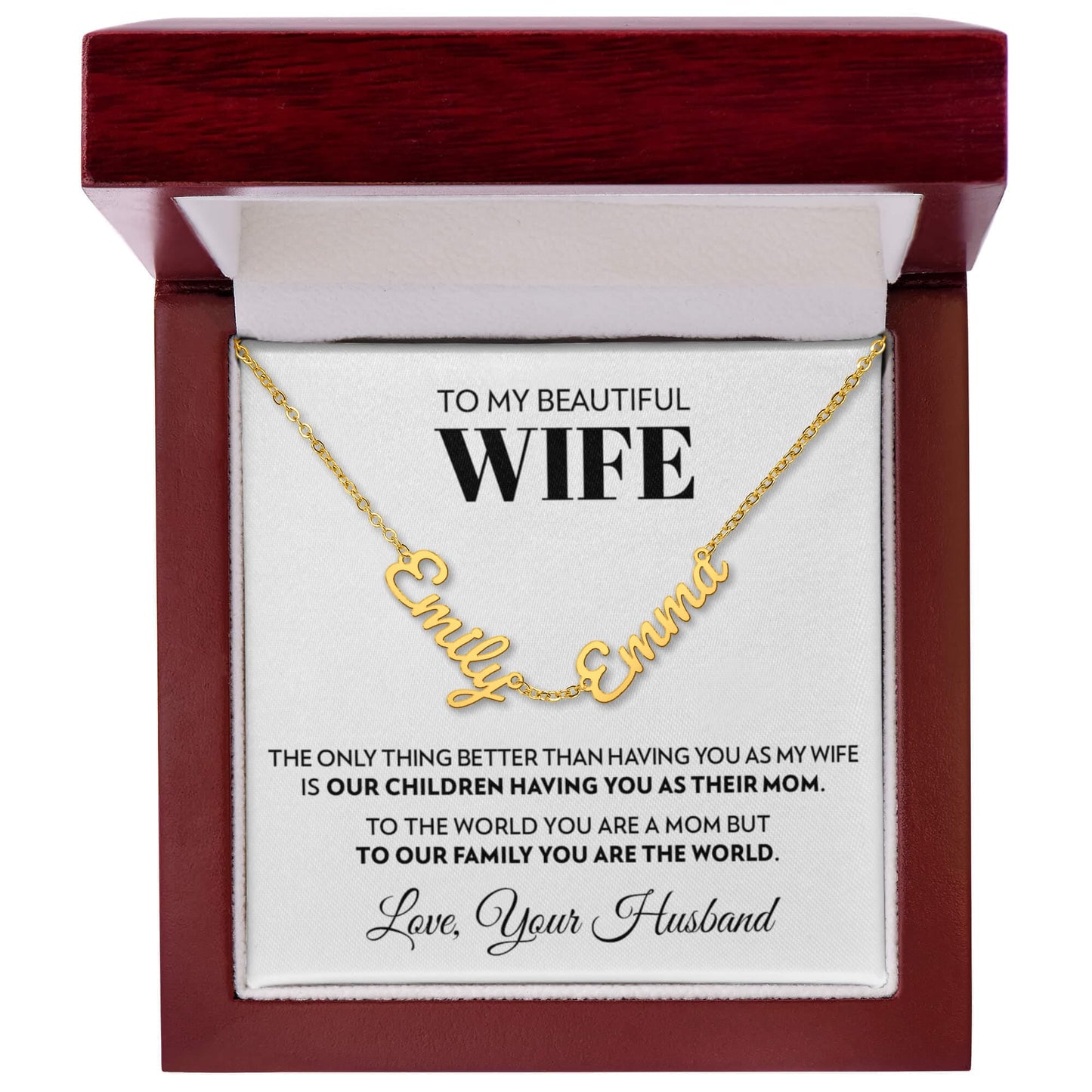 To My Wife - Only Thing Better - Multiple Name Necklace