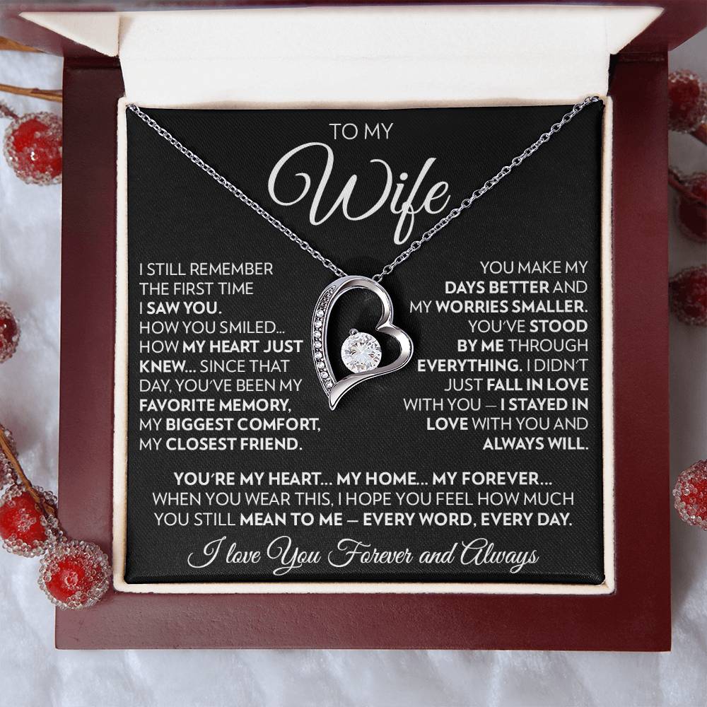 To My Wife - Every Day, Black - Forever Love Necklace