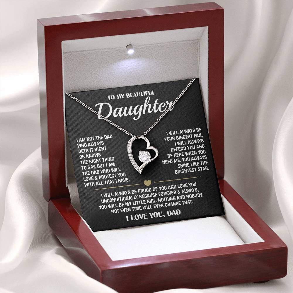 To My Daughter (From Dad) - Biggest Fan - Forever Love Necklace