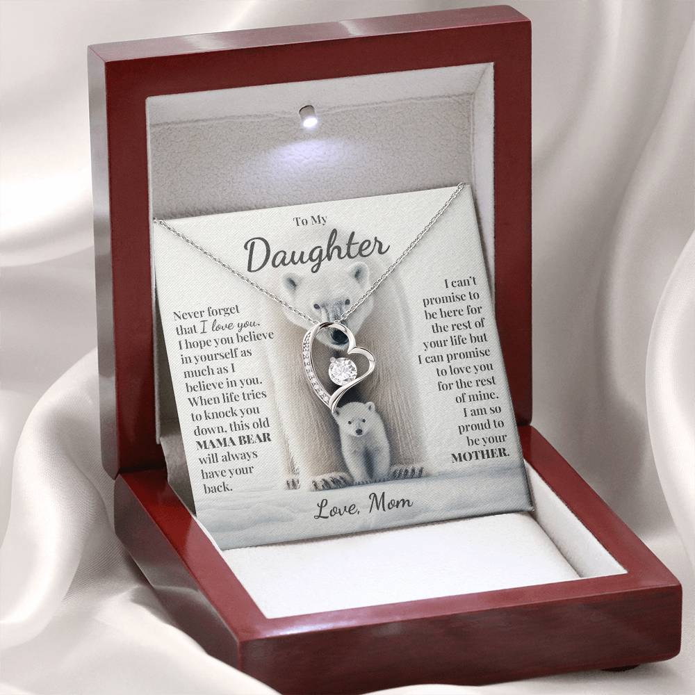 To My Daughter (From Mom) - This Old Mama Bear - Forever Love Necklace