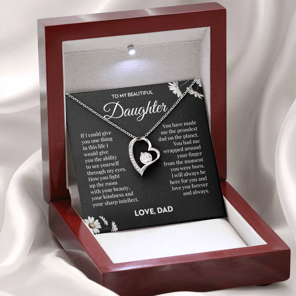 To My Daughter (from Dad) - Always Here For You - Forever Love Necklace