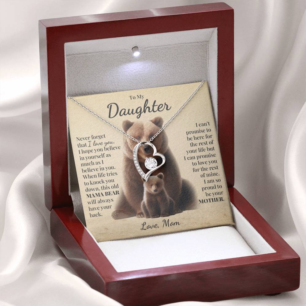 To My Daughter (From Mom) - This Old Mama Bear - Forever Love Necklace