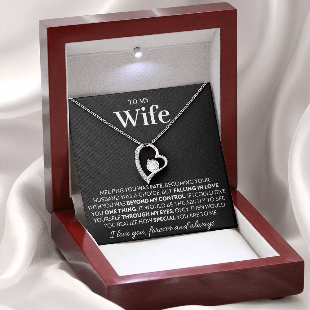 To My Wife - See Yourself Through My Eyes - Forever Love Necklace