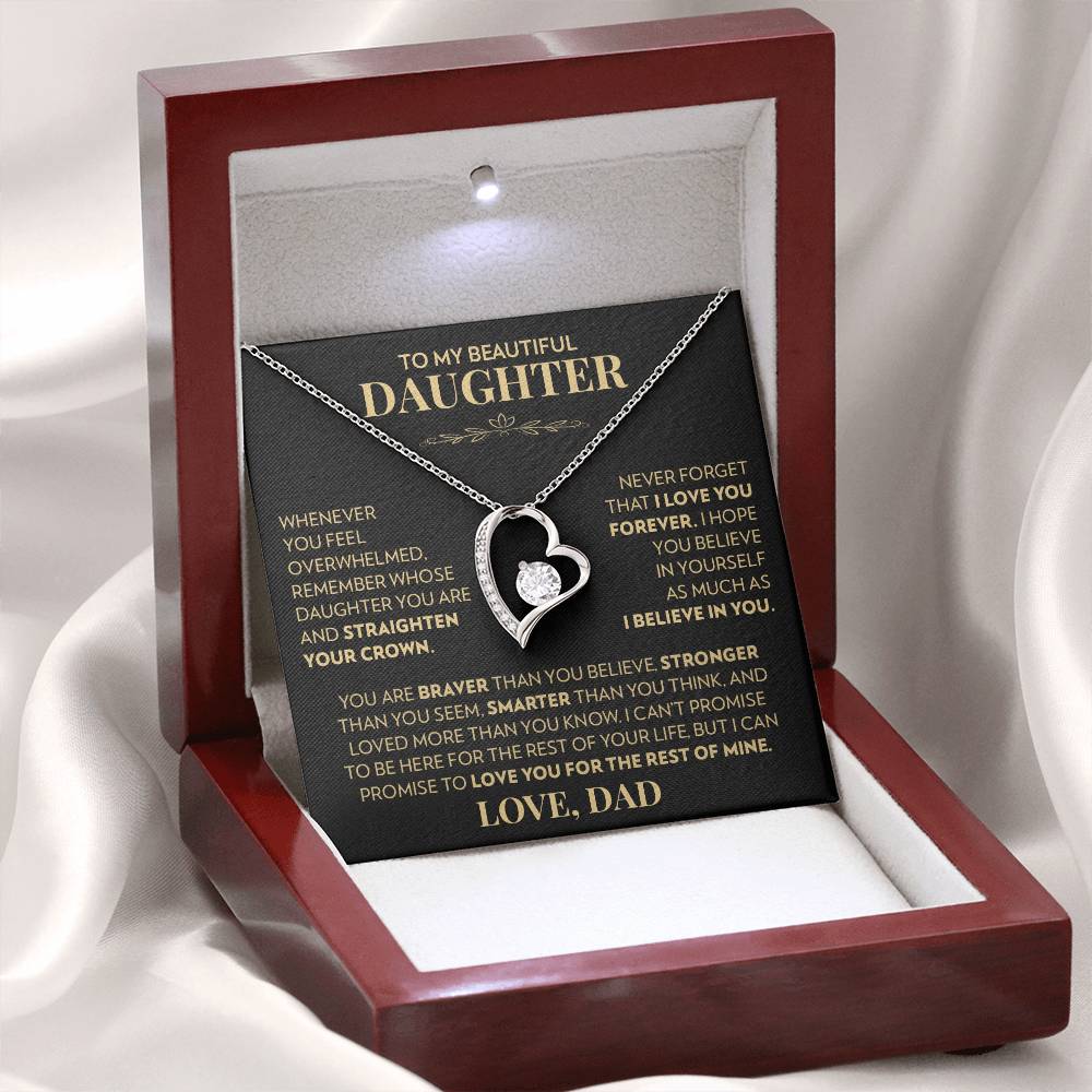To My Daughter (From Dad) - Never Forget That I Love You - Forever Love Necklace