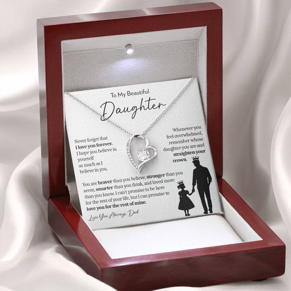 To My Daughter (From Dad) - Straighten Your Crown - Forever Love Necklace