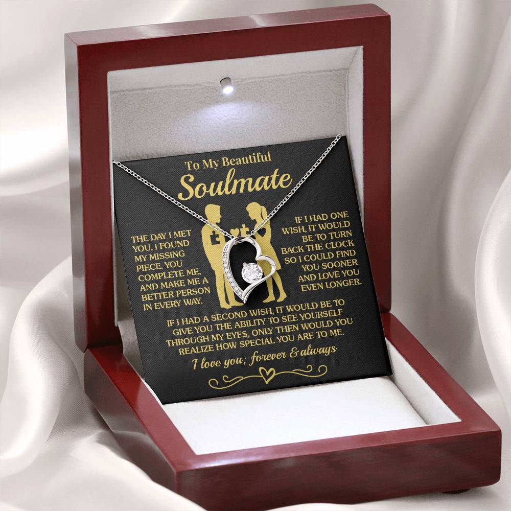 To My Soulmate - You Complete Me - Forever Love Necklace