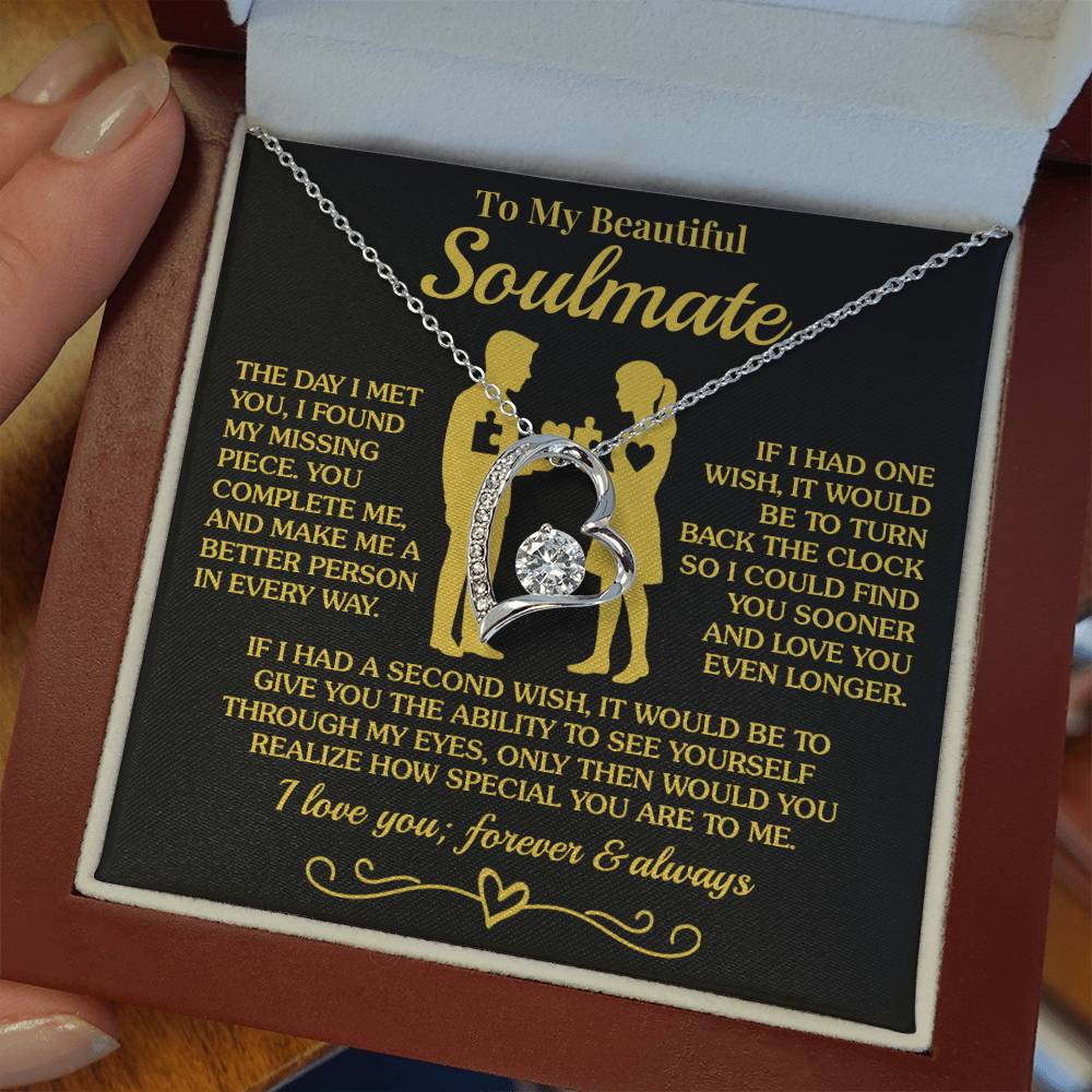 To My Soulmate - You Complete Me - Forever Love Necklace