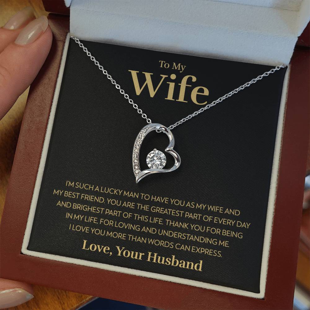 To My Wife - Lucky Man - Forever Love Necklace