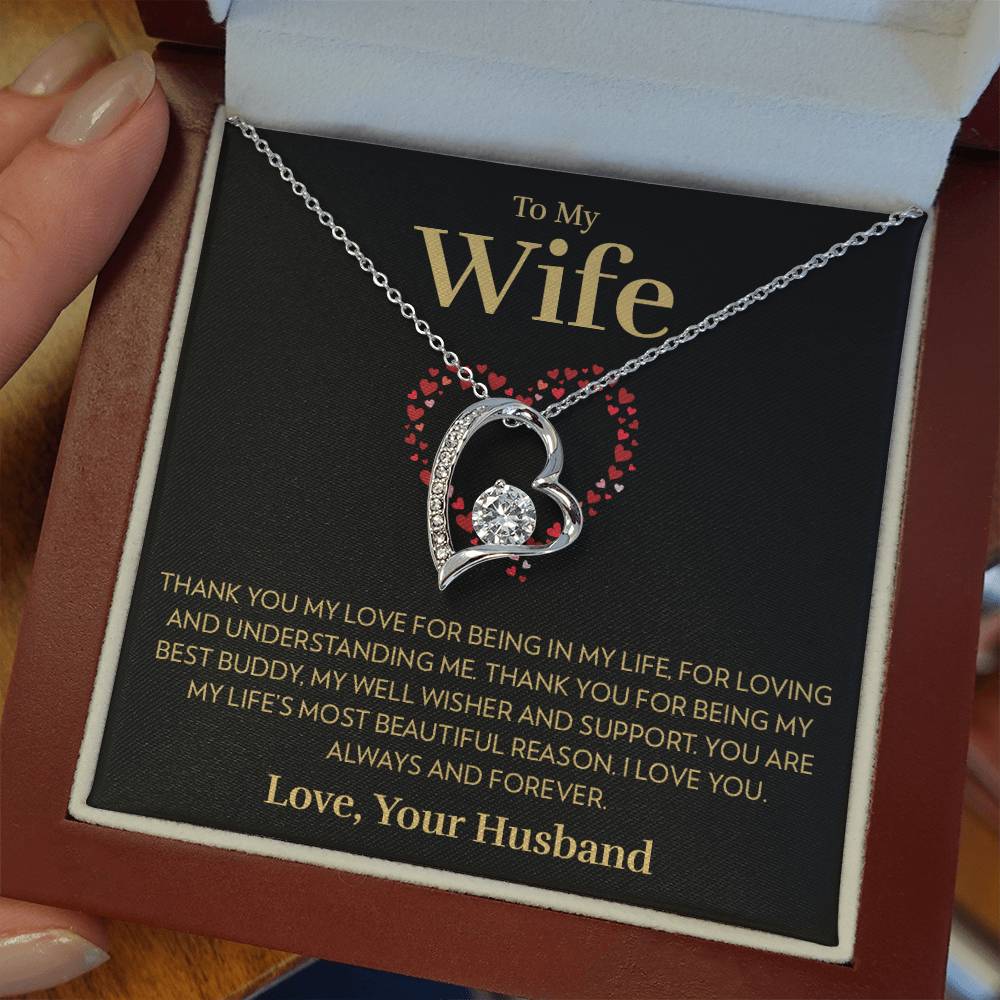 To My Wife - Most Beautiful Reason - Forever Love Necklace