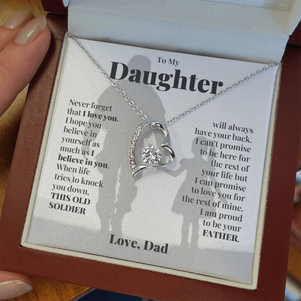 To My Daughter (From Dad) - This Old Soldier - Forever Love Necklace