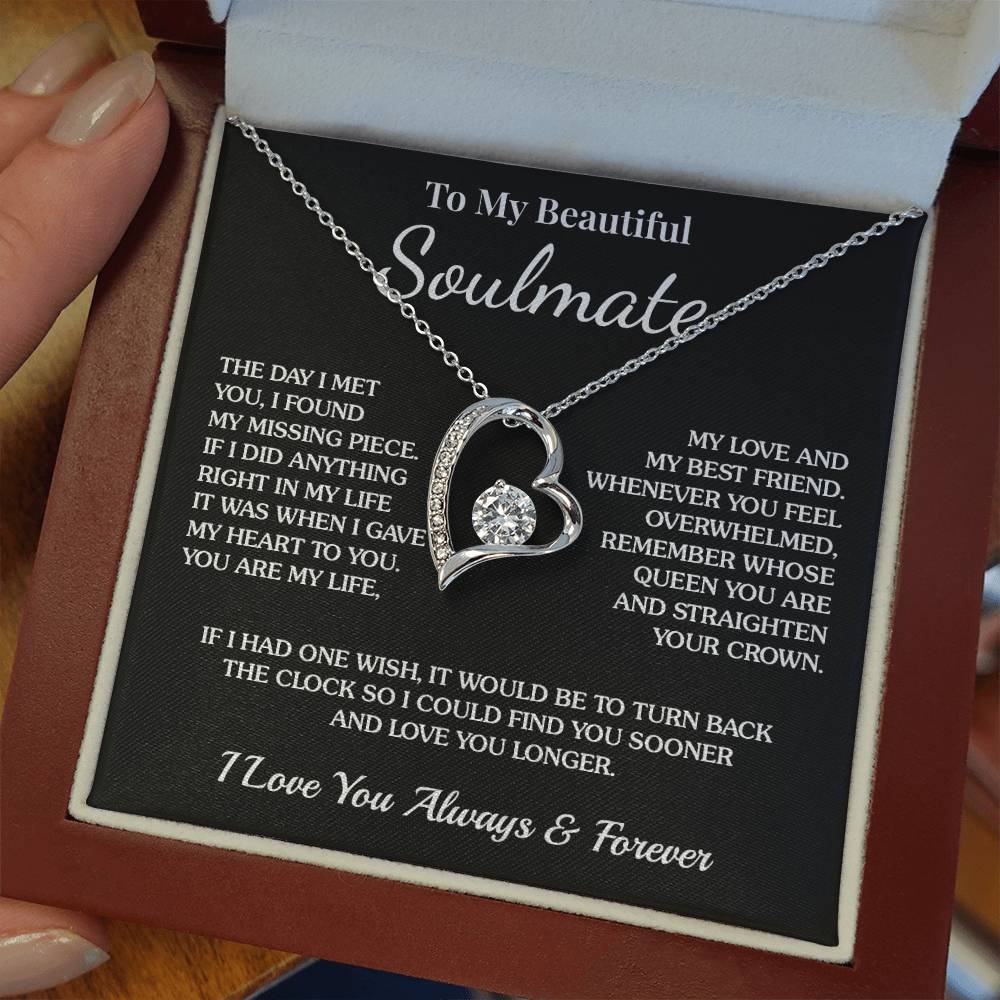 To My Soulmate - Missing Piece - Forever Love Necklace