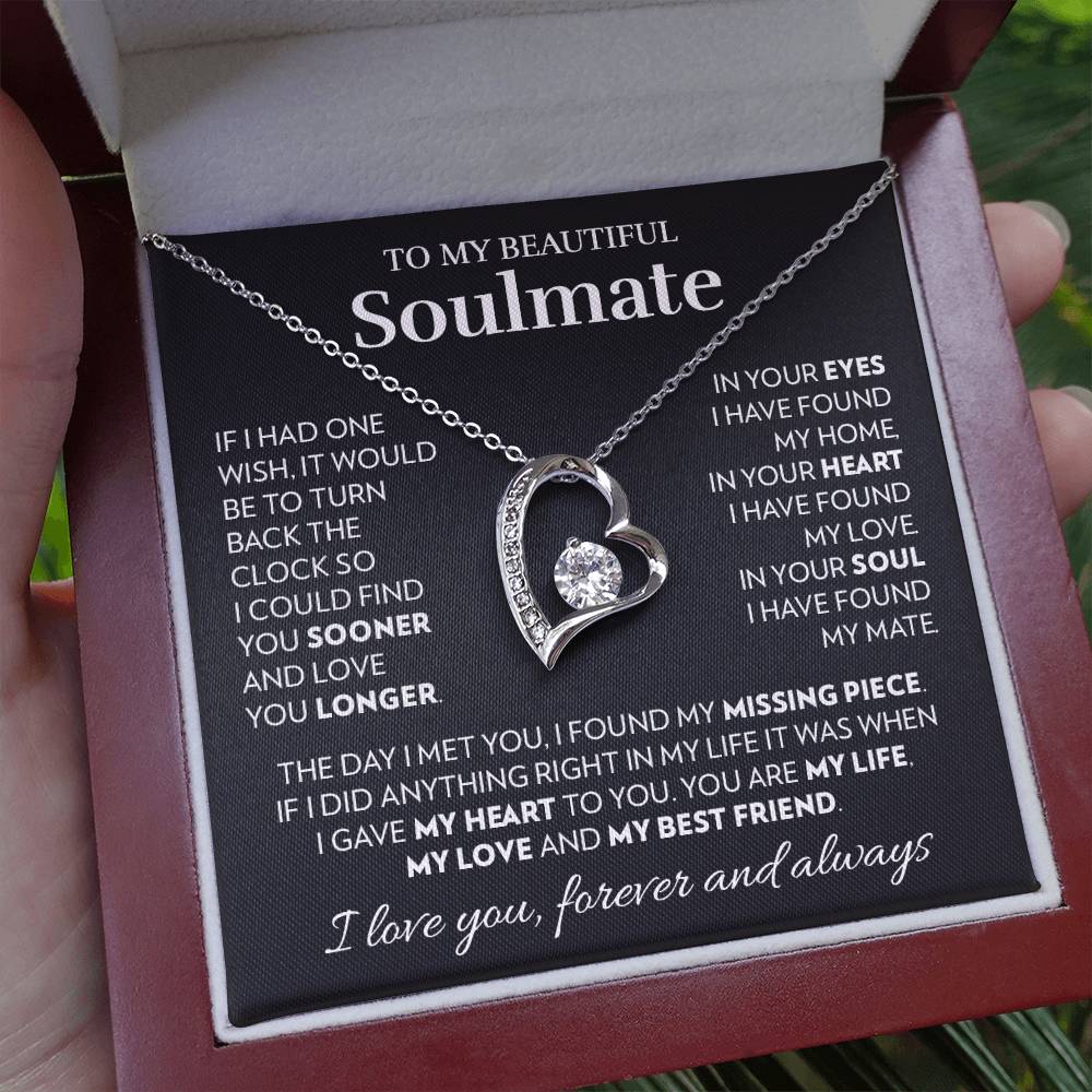 To My Soulmate - In Your Heart - Forever Love Necklace