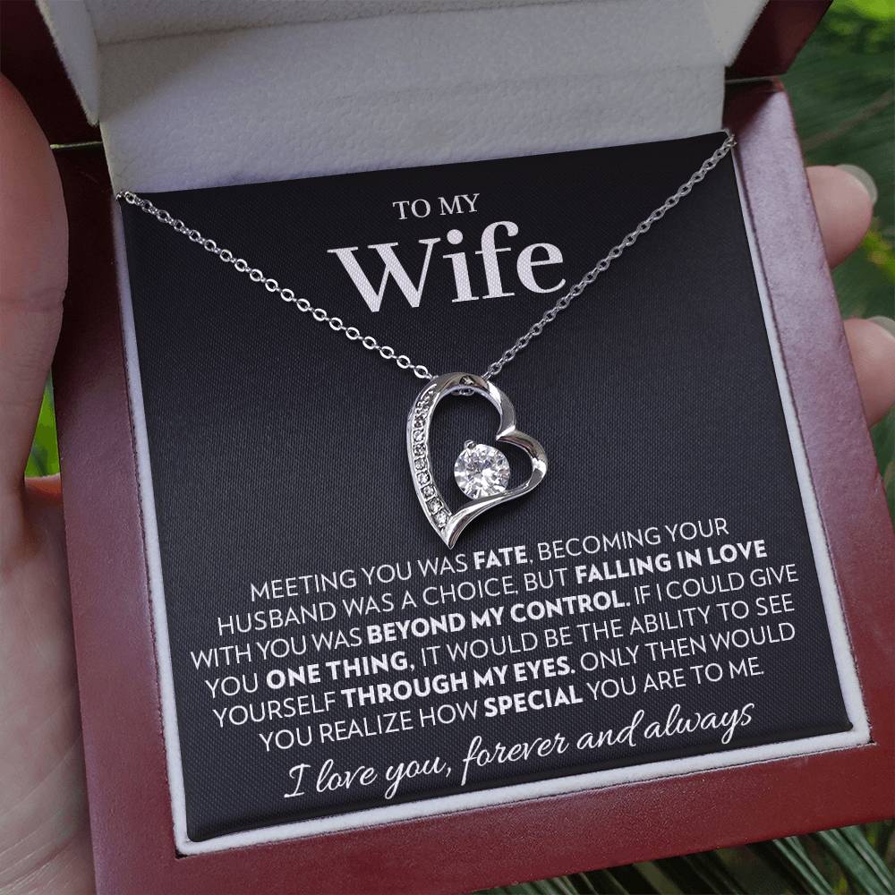 To My Wife - See Yourself Through My Eyes - Forever Love Necklace