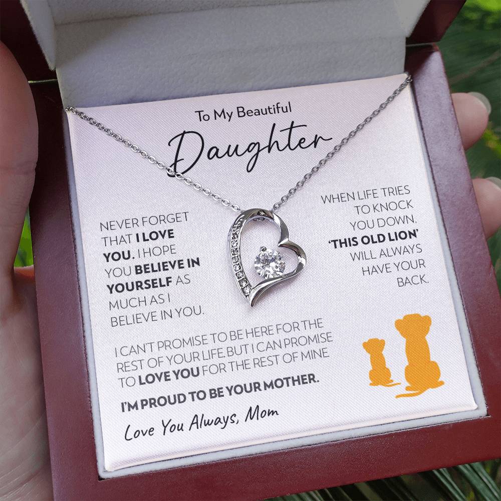 Daughter (from Mom) - Old Lion - Forever Love Necklace