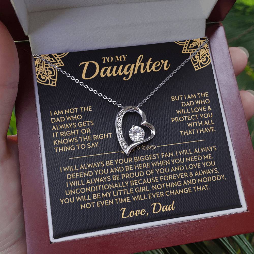 To My Daughter (From Dad) - Love and Protect - Forever Love Necklace