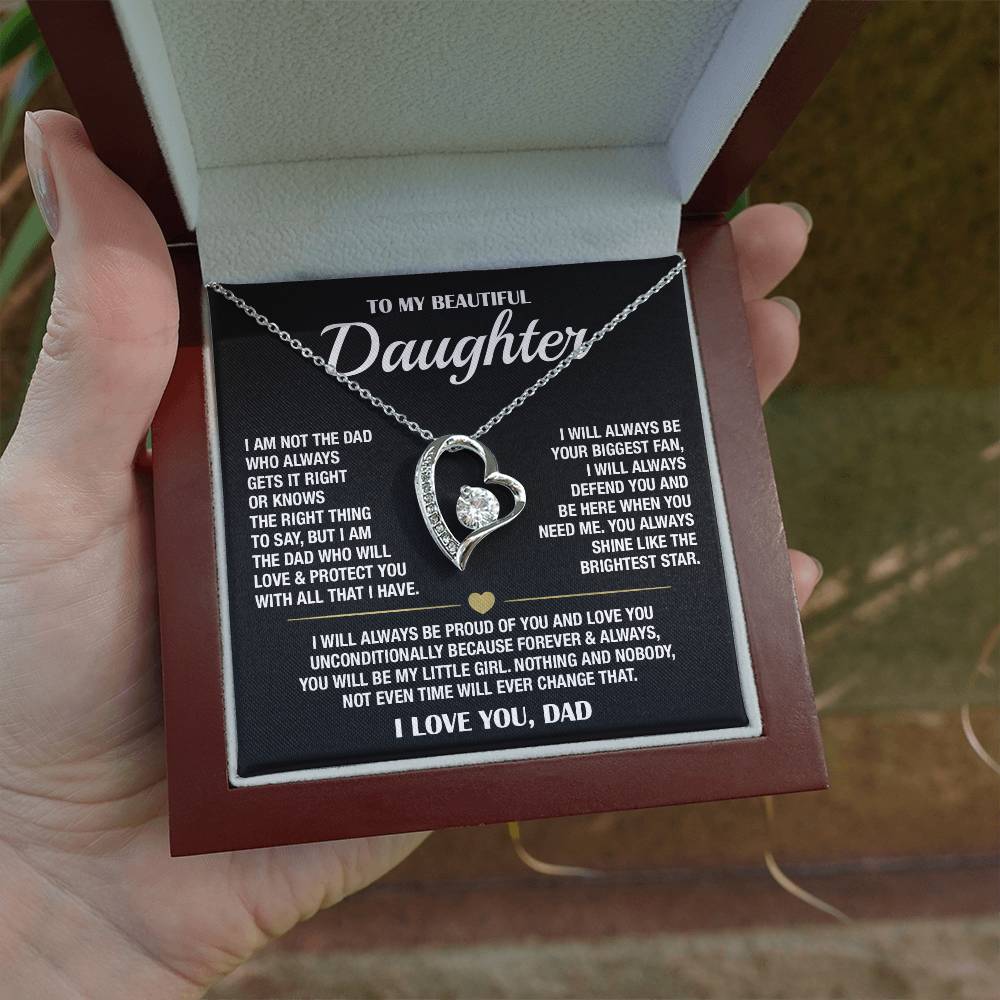 To My Daughter (From Dad) - Biggest Fan - Forever Love Necklace