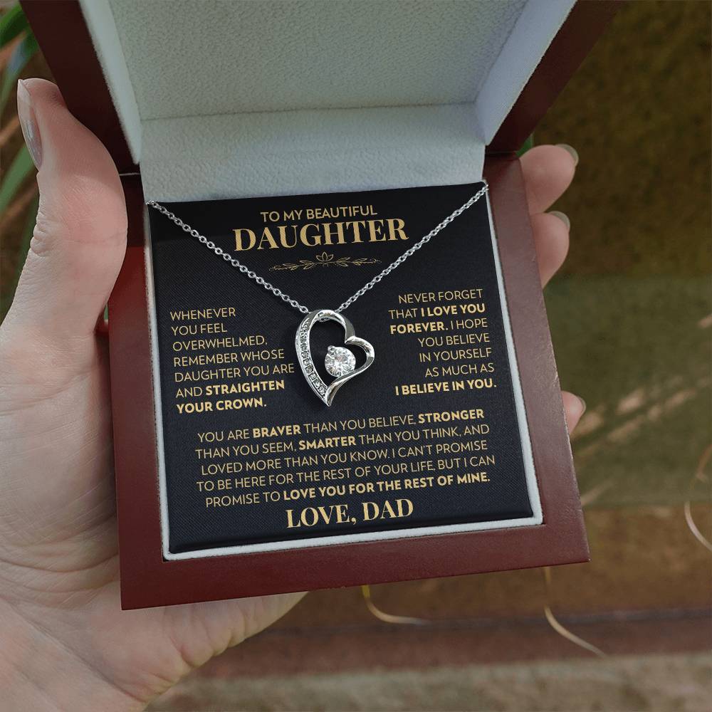 To My Daughter (From Dad) - Never Forget That I Love You - Forever Love Necklace
