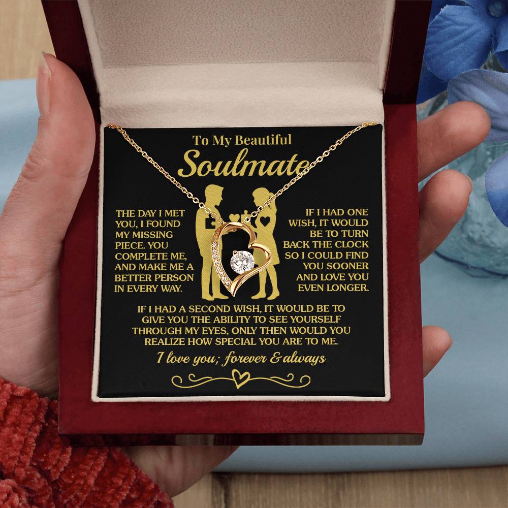 To My Soulmate - You Complete Me - Forever Love Necklace