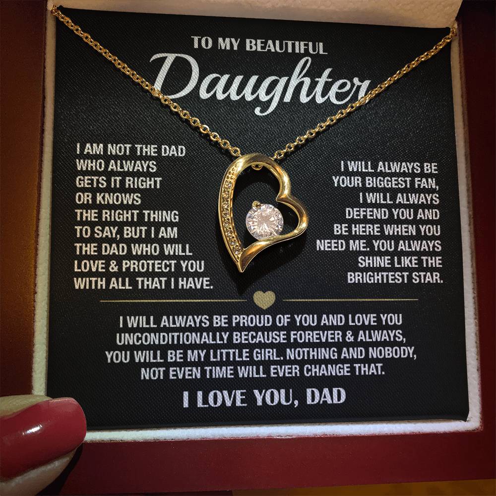To My Daughter (From Dad) - Biggest Fan - Forever Love Necklace