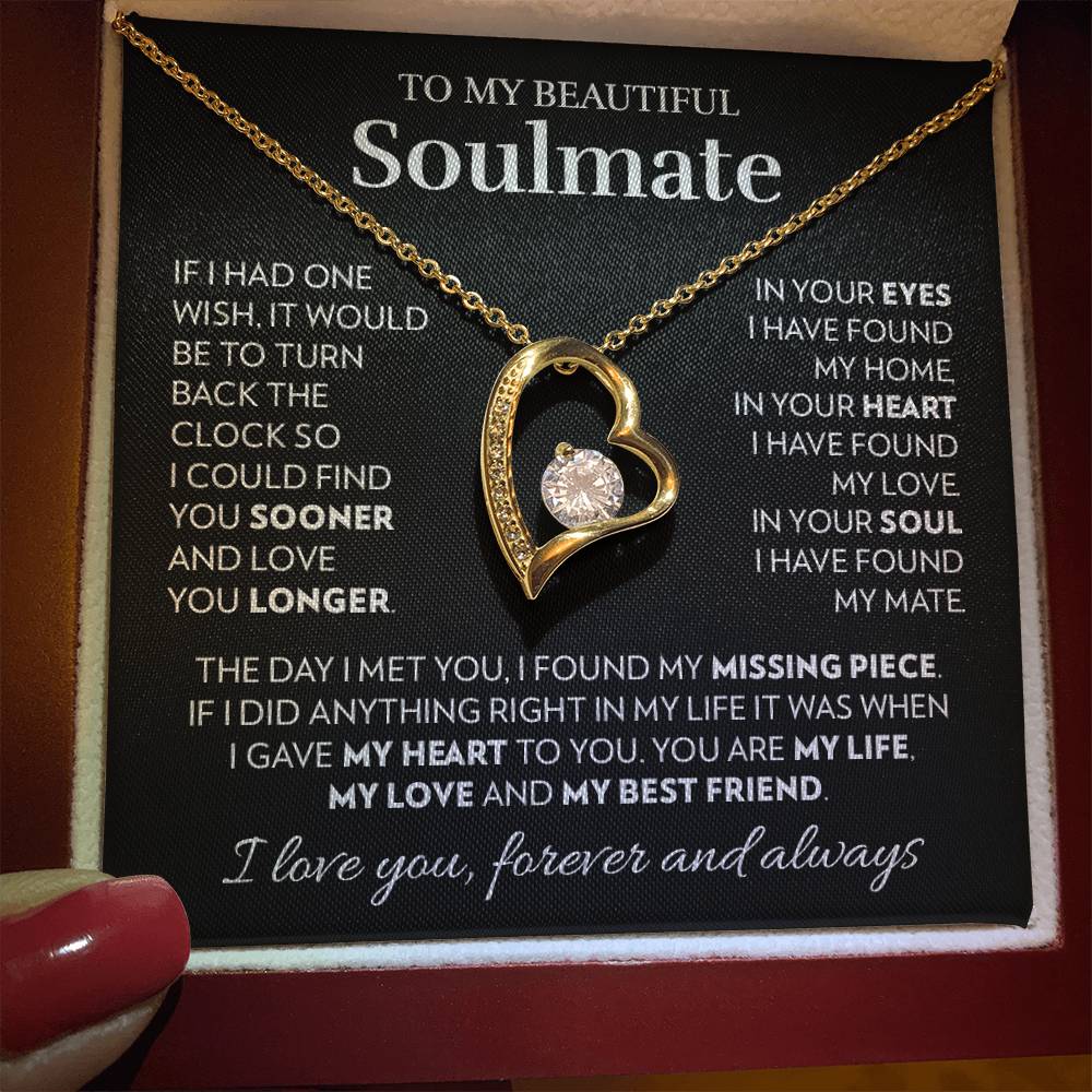 To My Soulmate - In Your Heart - Forever Love Necklace